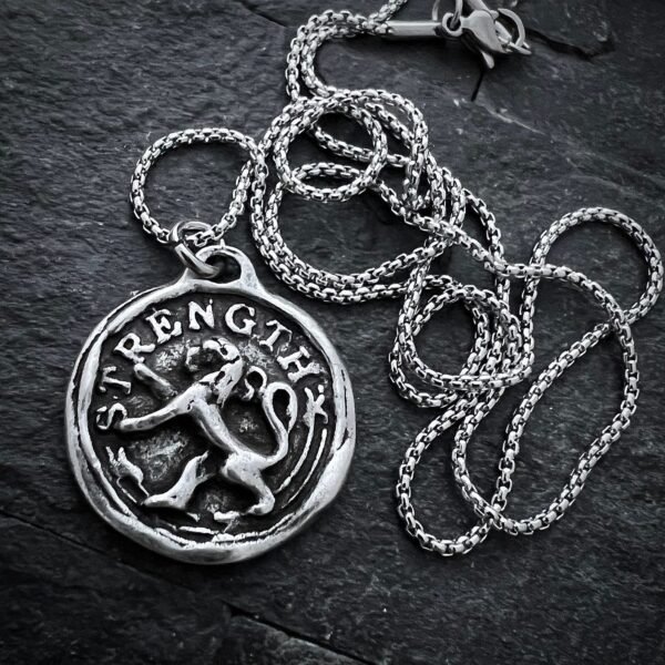 Lion Pendant Represents Strength Sterling Silver Necklace